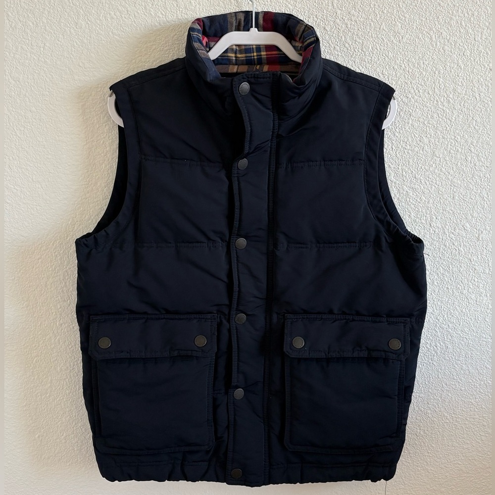 Y2K Abercrombie & Fitch Puffer Vest Mens L Quilted Lined Button Zip‎ 00's